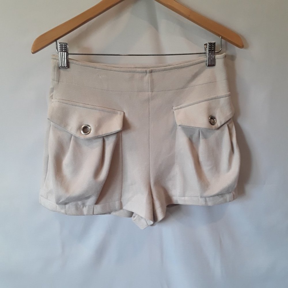 NWT She & Sky cream ultra suede shorts